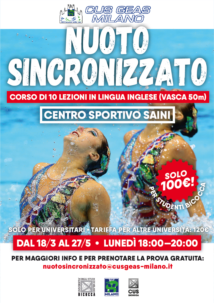 Corso di Nuoto Sincronizzato - CUS Bicocca Corso di Nuoto Sincronizzato - CUS Bicocca