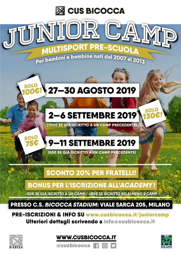 CUS Bicocca Junior Camp - Campus Multisport Pre-Scuola Milano
